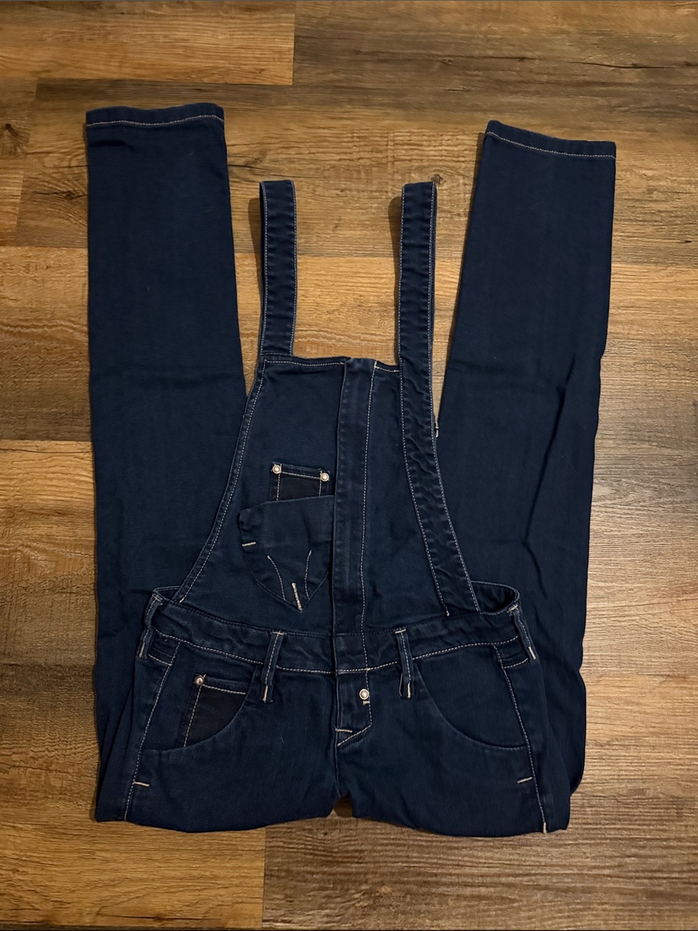 Fornarina Women’s Y2K Dark Blue Skinny Overalls